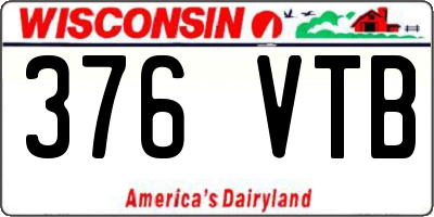 WI license plate 376VTB