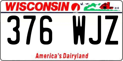 WI license plate 376WJZ