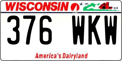WI license plate 376WKW