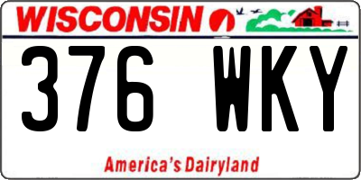 WI license plate 376WKY