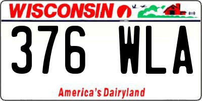 WI license plate 376WLA