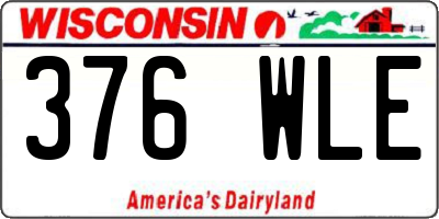 WI license plate 376WLE