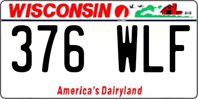 WI license plate 376WLF