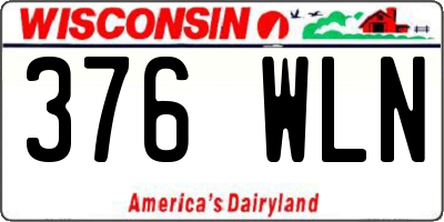 WI license plate 376WLN