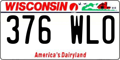 WI license plate 376WLO