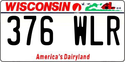 WI license plate 376WLR