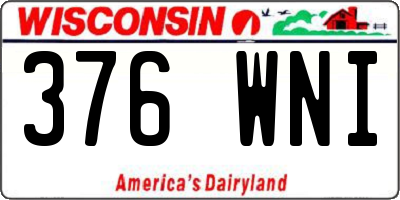 WI license plate 376WNI