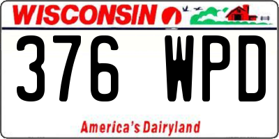 WI license plate 376WPD
