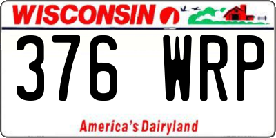 WI license plate 376WRP