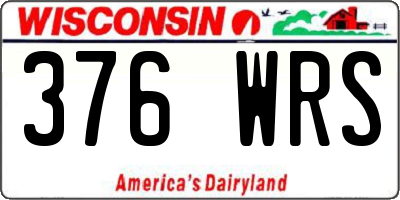 WI license plate 376WRS