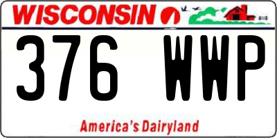 WI license plate 376WWP