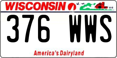 WI license plate 376WWS
