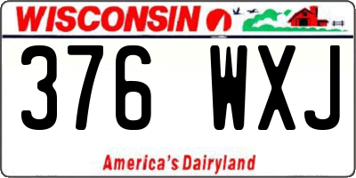 WI license plate 376WXJ