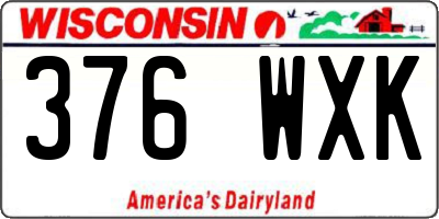 WI license plate 376WXK