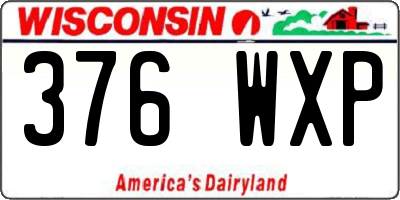 WI license plate 376WXP