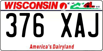 WI license plate 376XAJ