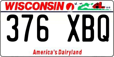 WI license plate 376XBQ