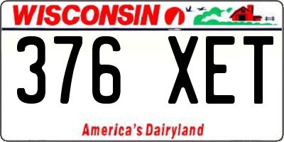 WI license plate 376XET