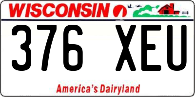 WI license plate 376XEU