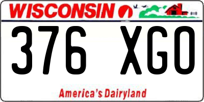WI license plate 376XGO