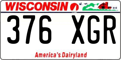WI license plate 376XGR