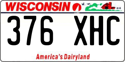 WI license plate 376XHC
