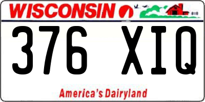 WI license plate 376XIQ