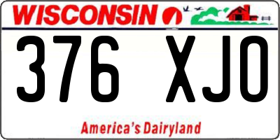 WI license plate 376XJO