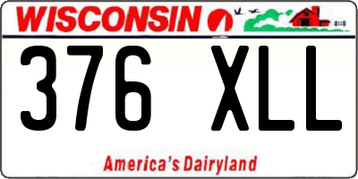WI license plate 376XLL
