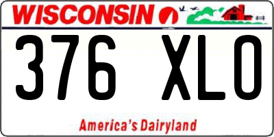 WI license plate 376XLO