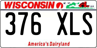 WI license plate 376XLS
