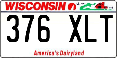 WI license plate 376XLT