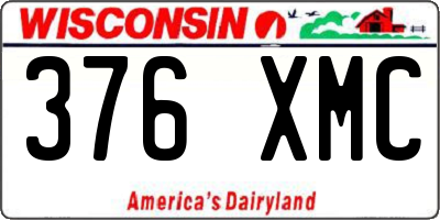 WI license plate 376XMC
