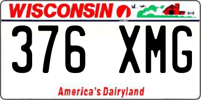 WI license plate 376XMG
