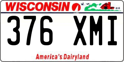 WI license plate 376XMI