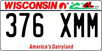 WI license plate 376XMM