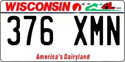 WI license plate 376XMN