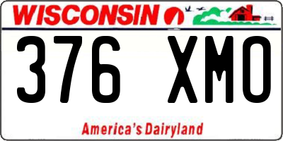 WI license plate 376XMO