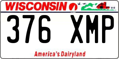 WI license plate 376XMP