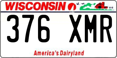 WI license plate 376XMR
