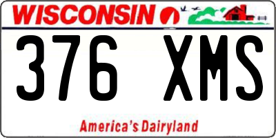 WI license plate 376XMS