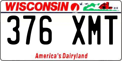 WI license plate 376XMT
