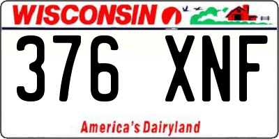 WI license plate 376XNF