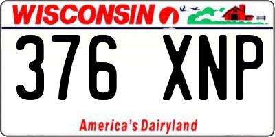 WI license plate 376XNP