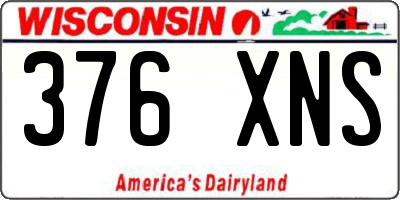WI license plate 376XNS