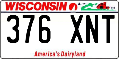 WI license plate 376XNT