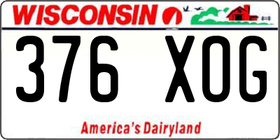 WI license plate 376XOG