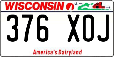 WI license plate 376XOJ