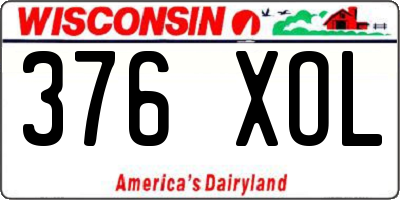 WI license plate 376XOL