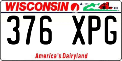 WI license plate 376XPG